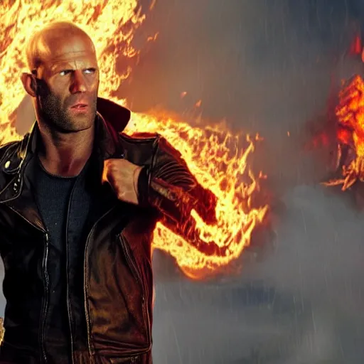 Prompt: Jason Statham as ghost rider 4K quality super realistic