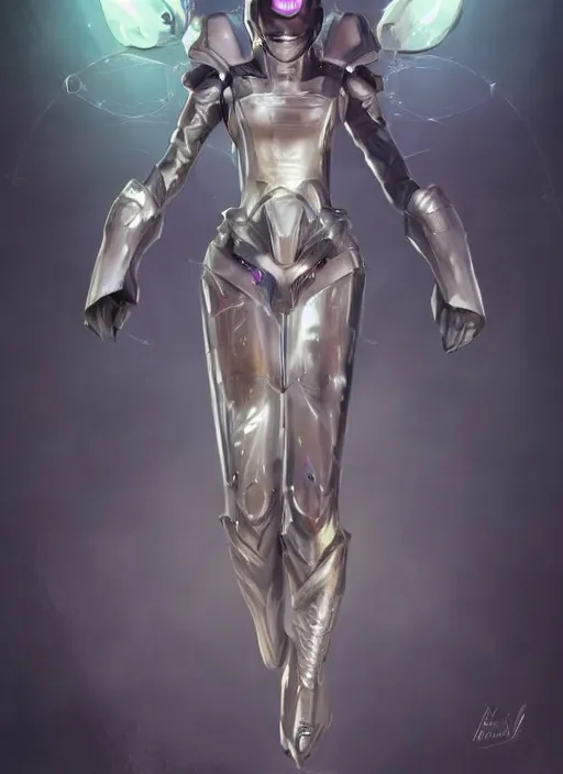 Image similar to of a full body, center frame hyper realistic digital arthero pose of a timepunk war cleric in a futuristic pearl armor, antenna tech helmet, dark gloomy environment. trending on artstation, art by lois van baarle by sung choi by john kirby artgerm style pascal blanche