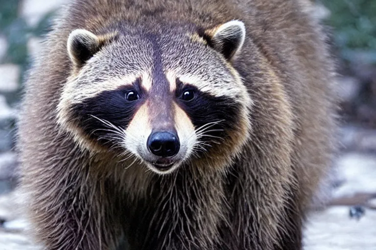 Image similar to a raccoon grizzly bear hybrid