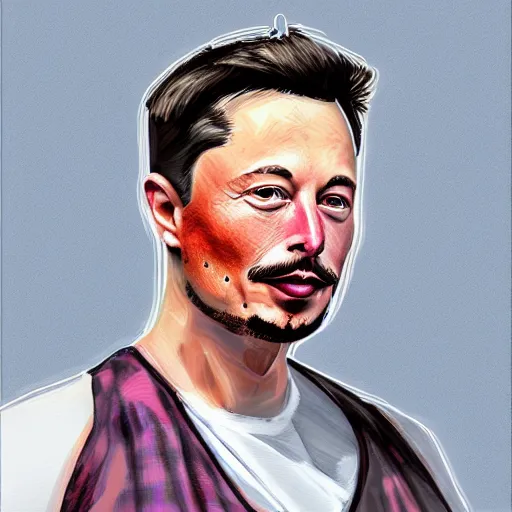 Prompt: elon elon with extra scratchy mcpatchy facial hair and a wispy fu manchu, photorealistic digital painting