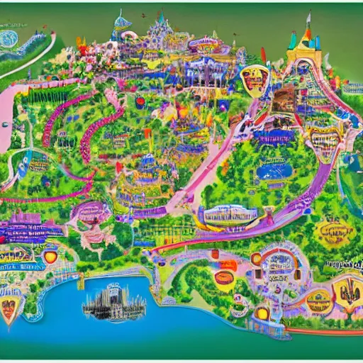 Image similar to The map of a Disneyland park.