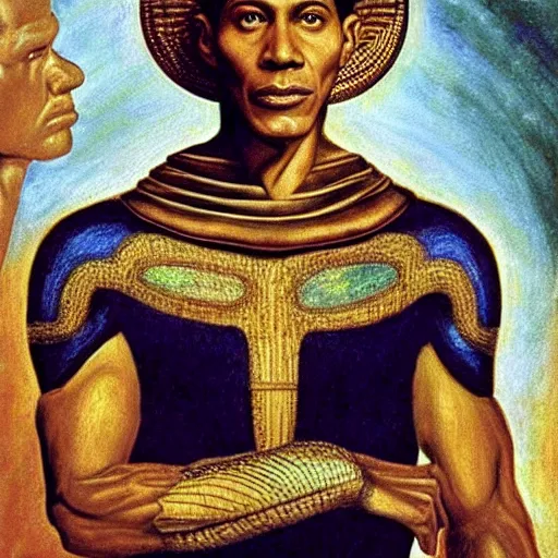 Image similar to Portrait of Apophis from Stargate SG1, renaissance painting