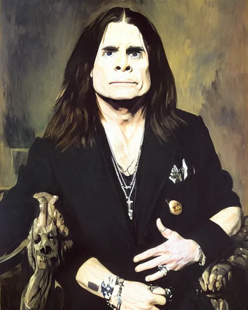 Prompt: ozzy osbourne portrait painted by edouard manet