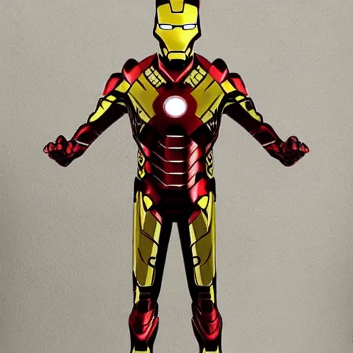 Prompt: cat in black and gold iron man suit