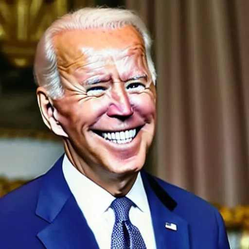 Image similar to smiling Joe Biden covered in monkeypox,