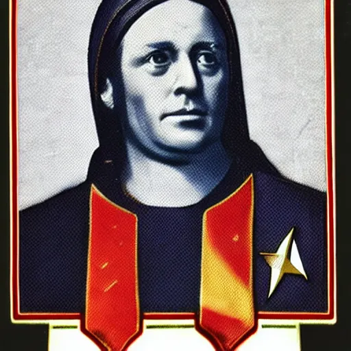 Prompt: starfleet uniform, portrait of julius cesar in strafleet uniform