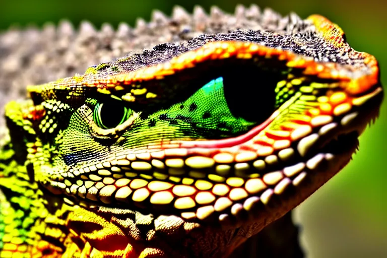 Image similar to angry lizard looks into the lens, professional shooting, nation geographic style, many details, high quality, 8 k