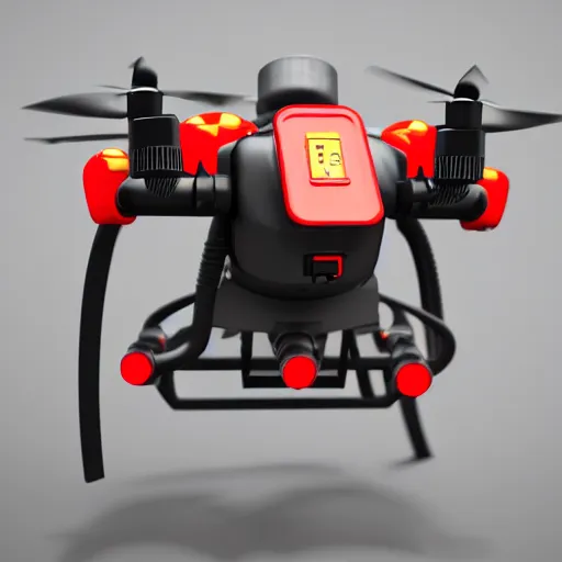 Image similar to futuristic firefighter drone, highly detailed, sigma 85mm