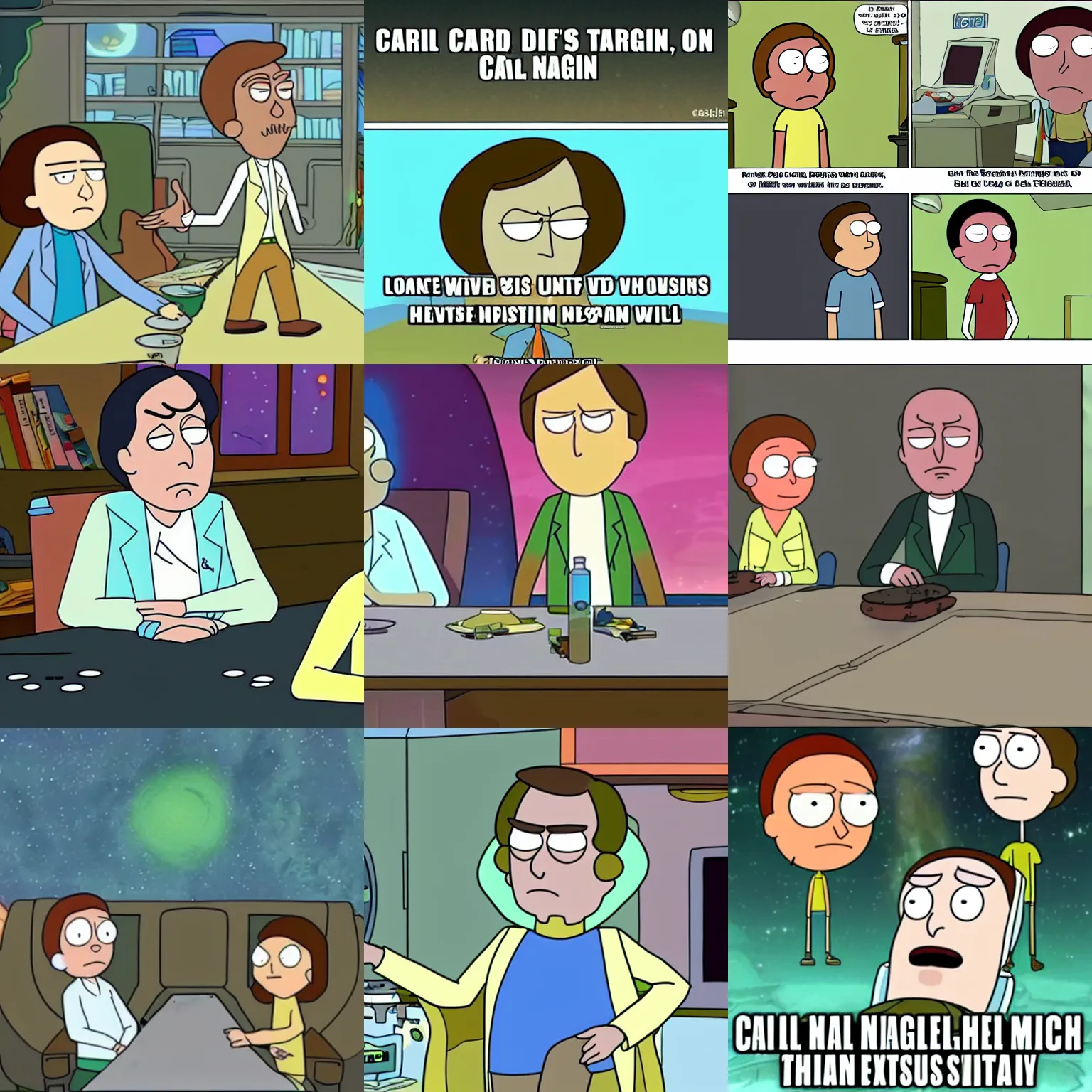 Prompt: carl sagan in rick and morty