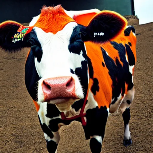 Image similar to doritos locos cow, cow made of doritos