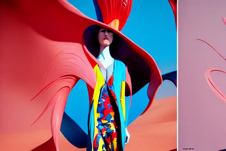 Image similar to fashion editorial photography in a world inspired by jean giraud moebius