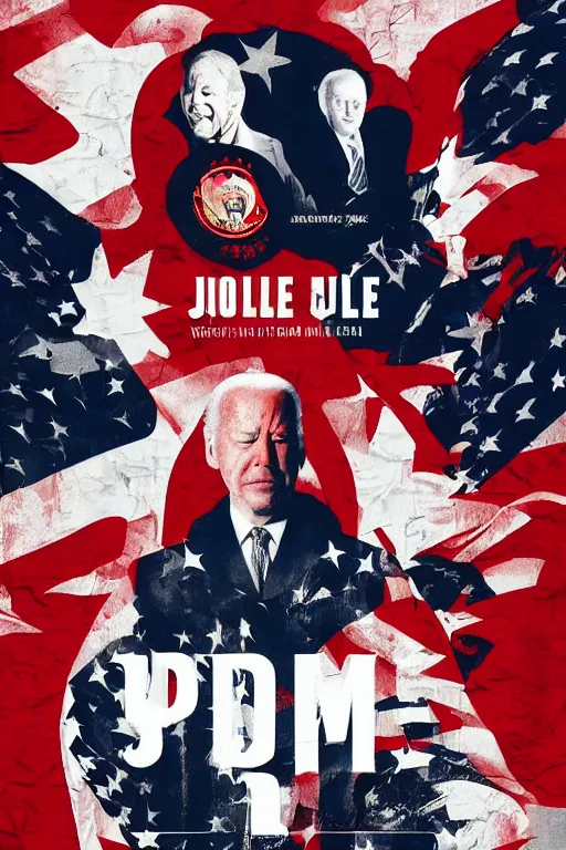 Image similar to minimal movie poster, paul giamatti is united states president joe biden, solid colors, cinematic