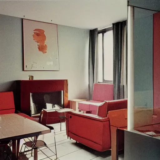 Image similar to late 70s eastern european apartment, design magazine photo