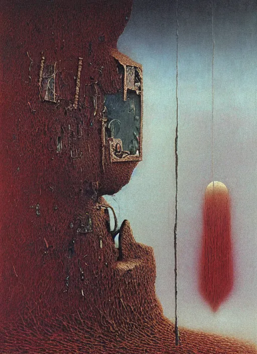 Image similar to critical instability by beksinski and salvadore dali