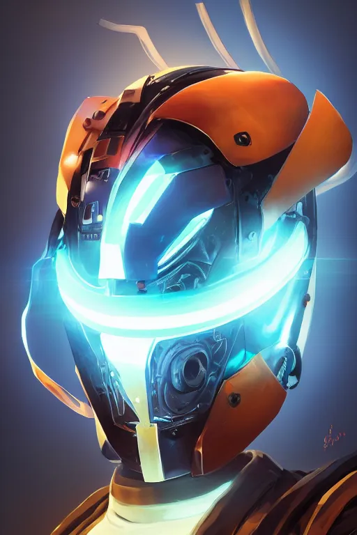 Image similar to epic mask helmet robot ninja portrait stylized as fornite style game design fanart by concept artist gervasio canda, behance hd by jesper ejsing, by rhads, makoto shinkai and lois van baarle, ilya kuvshinov, rossdraws global illumination radiating a glowing aura global illumination ray tracing hdr render in unreal engine 5