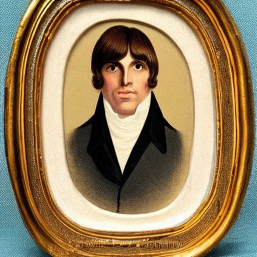 Image similar to regency era painting of a beatle ringo clean shaven