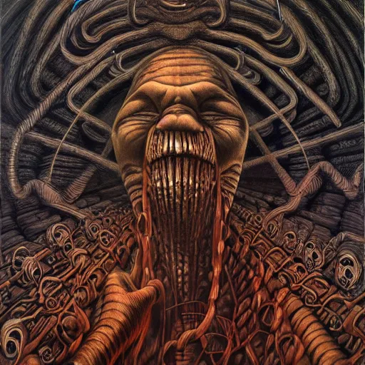 Image similar to anonymous by jacek yerka, alex gray, zdzisław beksiński, dariusz zawadzki, jeffrey smith and h.r. giger, oil on canvas, 8k highly professionally detailed, trending on artstation