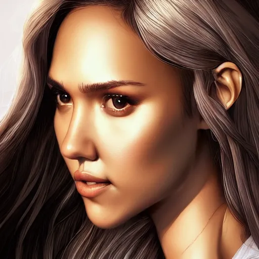 Image similar to ' a portrait of a jessica alba by artgerm'as a sculpture