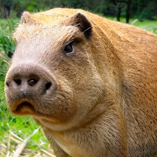 Prompt: Dinosaur as capybara