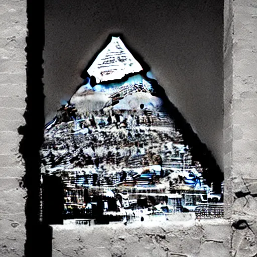 Image similar to the great pyramid art by banksy, street art