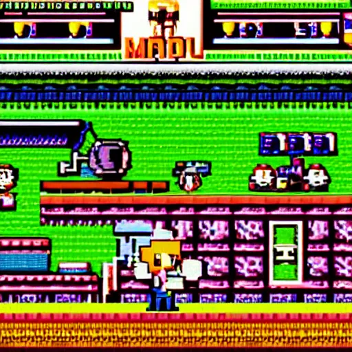 Image similar to an 16-bit Nintendo game called Mad Men