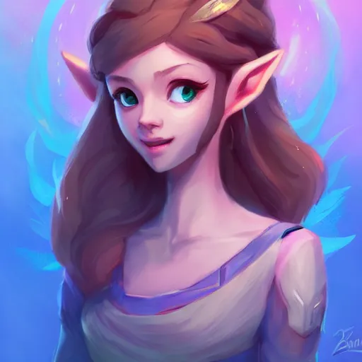 Image similar to a portrait of zelda, cute, beautiful, art by lois van baarle and loish and ross tran and rossdraws and sam yang and samdoesarts and artgerm and saruei and disney and wlop, digital art, highly detailed, intricate, sharp focus, trending on artstation hq, deviantart, unreal engine 5, 4 k uhd image