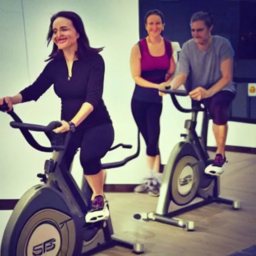 Prompt: Sheryl Sandberg at SoulCycle, trending on Instagram