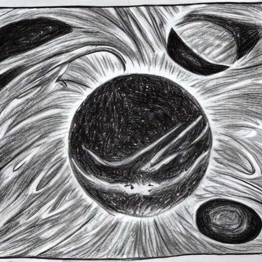 Image similar to the end of the universe, children's drawing