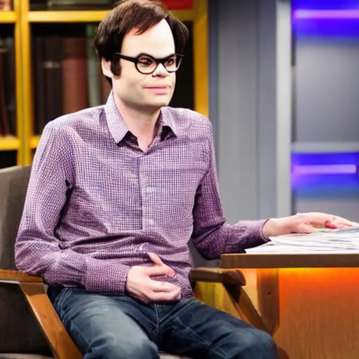 Image similar to bill hader pretending to be larry king