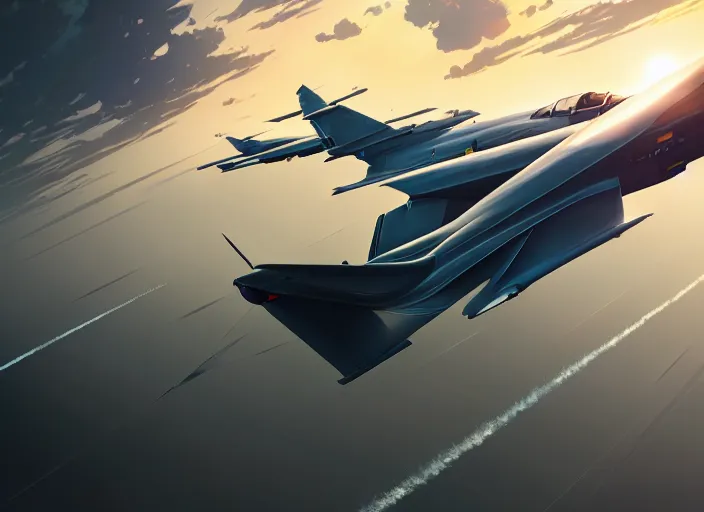 Prompt: portrait of figther jet evading, clear sky background, illustration concept art anime key visual trending pixiv fanbox by wlop and greg rutkowski and makoto shinkai and studio ghibli and kyoto animation, dcs world falcon bms, panavia tornado, symmetrical, volumetric lighting, transparent black windshield