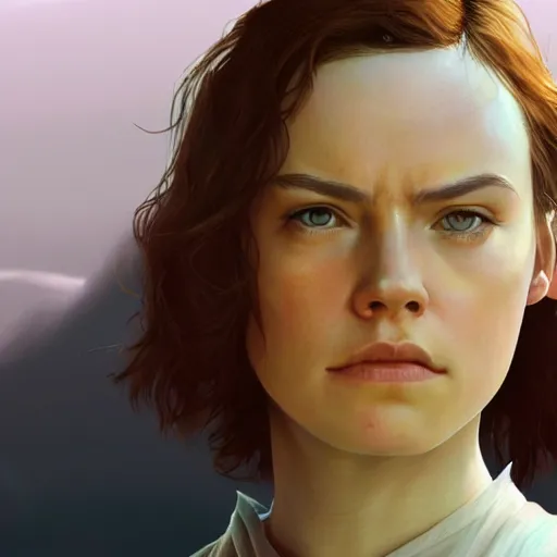 Prompt: daisy ridley ( star wars ), colorful oil painting, unreal 5, daz, hyperrealistic, octane render, rpg portrait, dynamic lighting, fantasy art, beautiful face