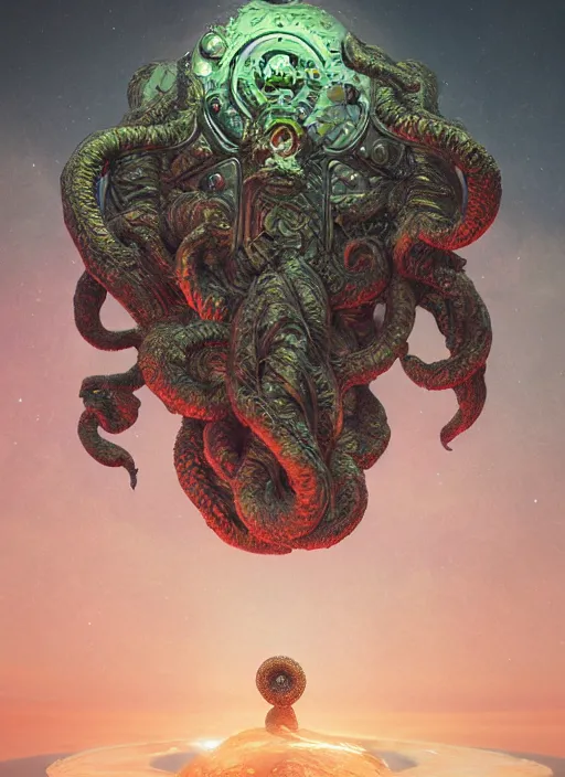 Prompt: Cthulu taking over earth, doom, intricate artwork by Tooth Wu and wlop and beeple. octane render, hyper realism, 8k