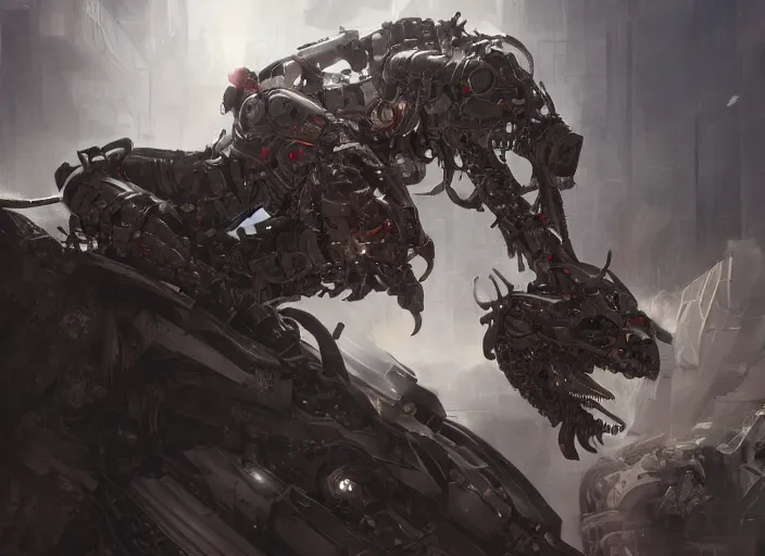 Prompt: high intricate medium shot of a cyborg hellhound, maria panfilova, andrea savchenko, mike kime, ludovic plouffe, qi sheng luo, oliver cook, makoto shinkai, trending on artstation