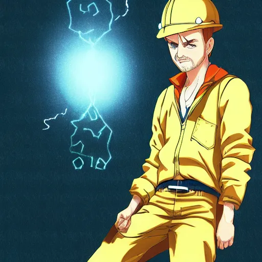 Image similar to portrait of jesse pinkman as an energy engineer, anime fantasy illustration by tomoyuki yamasaki, kyoto studio, madhouse, ufotable, trending on artstation