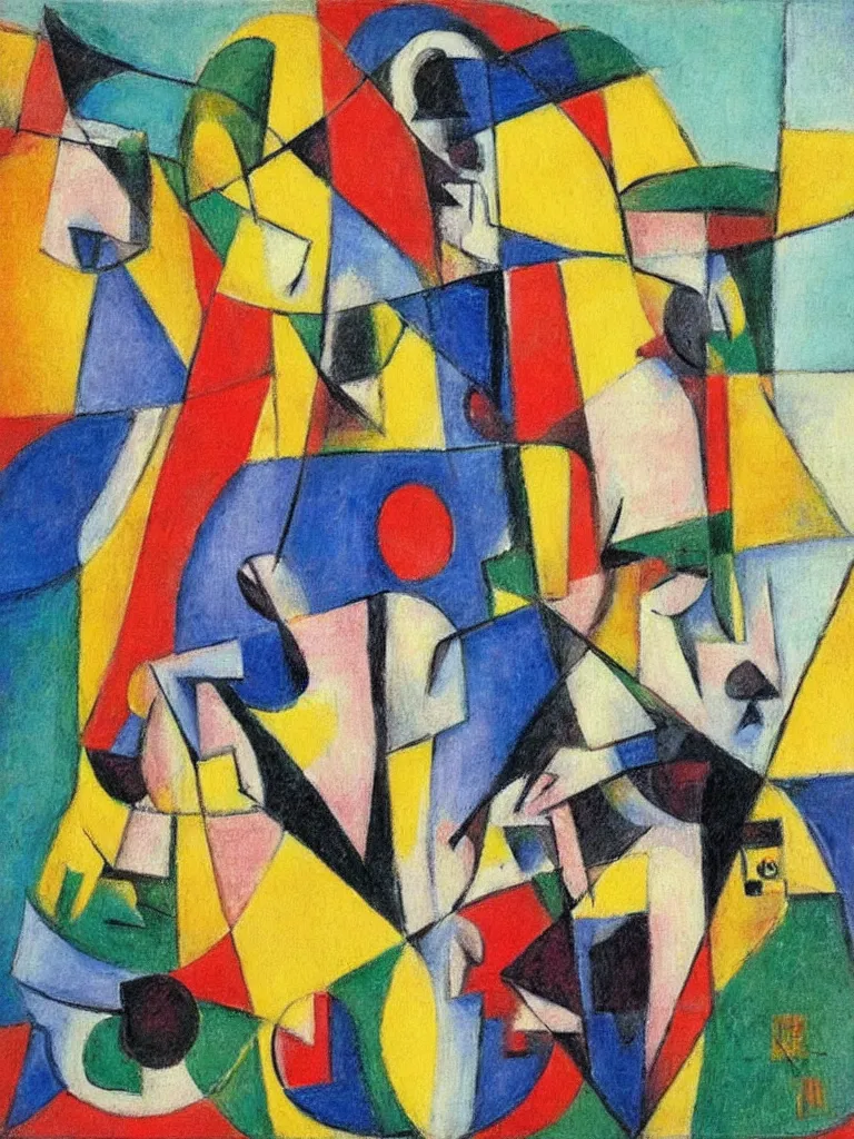 Image similar to a cubism painting by emilio pettoruti, pastel colors,