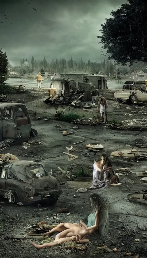 Image similar to the end of the world, by gregory crewdson