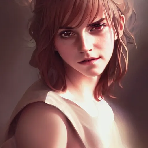 Image similar to ultra realistic illustration, emma watson anime, intricate, elegant, highly detailed, digital painting, artstation, concept art, smooth, sharp focus, illustration, art by artgerm and greg rutkowski and alphonse mucha and wlop