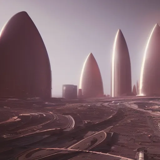 Image similar to futuristic city in the mars design by norman foster unreal engine 8k