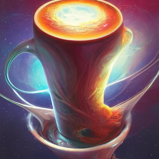 Prompt: the universe in a cup , digital art , hyperdetailed , artstation , cgsociety , matt painting , concept art