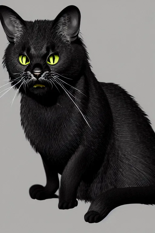 Image similar to cheshire black cat, head only, concept art, digital illustration, intricate, masterpiece, elegant, super detailed, unreal engine rendering, concept art, smooth, sharp focus, artstation hq