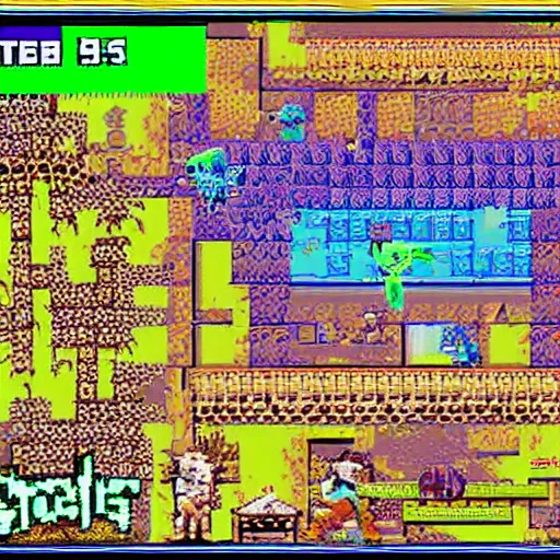 Image similar to ghost and goblins gameplay with zx spectrum graphics