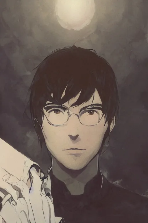 Image similar to young steve jobs as an anime villain, portrait, detailed, trending pixiv fanbox, by greg rutkowski abigail larson makoto shinkai takashi takeuchi studio ghibli jamie wyeth