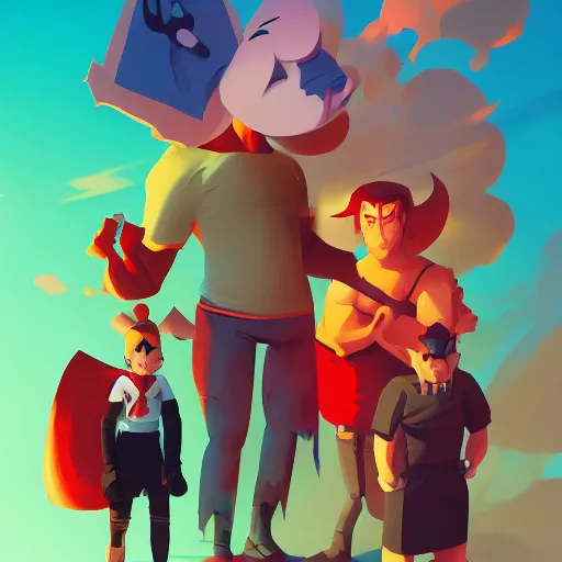 Image similar to hero world the grim adventures of billy and mandy, behance hd by jesper ejsing, by rhads, makoto shinkai and lois van baarle, ilya kuvshinov, rossdraws global illumination