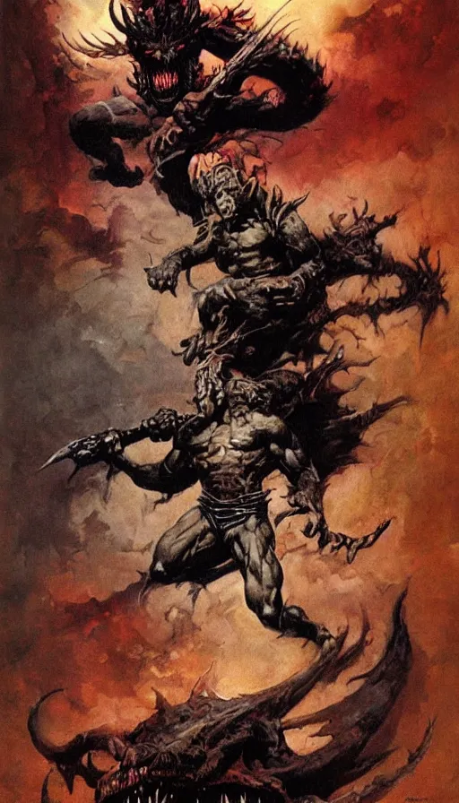 Prompt: demon by Frank Frazetta,fantasy artwork,bold,striking,