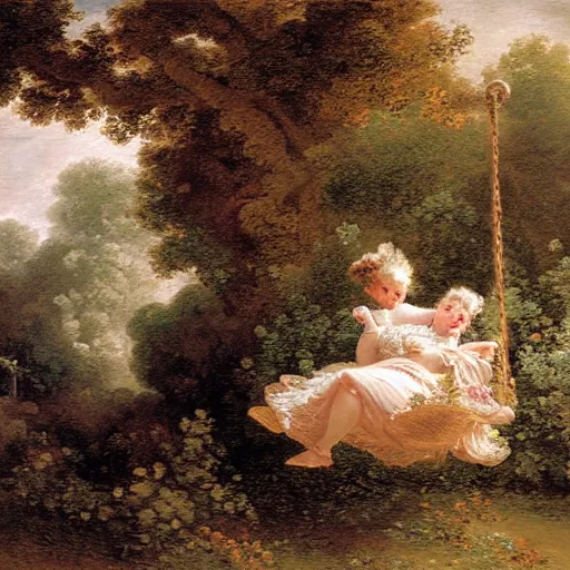 Image similar to Jean-Honoré Fragonard, The Swing