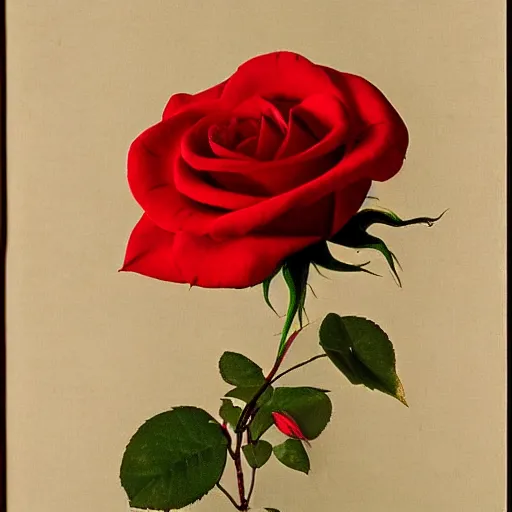 Image similar to a red rose by jean auguste dominique ingres