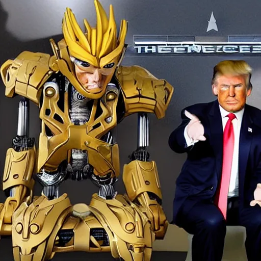 Image similar to Donald Trump meeting Bionicles