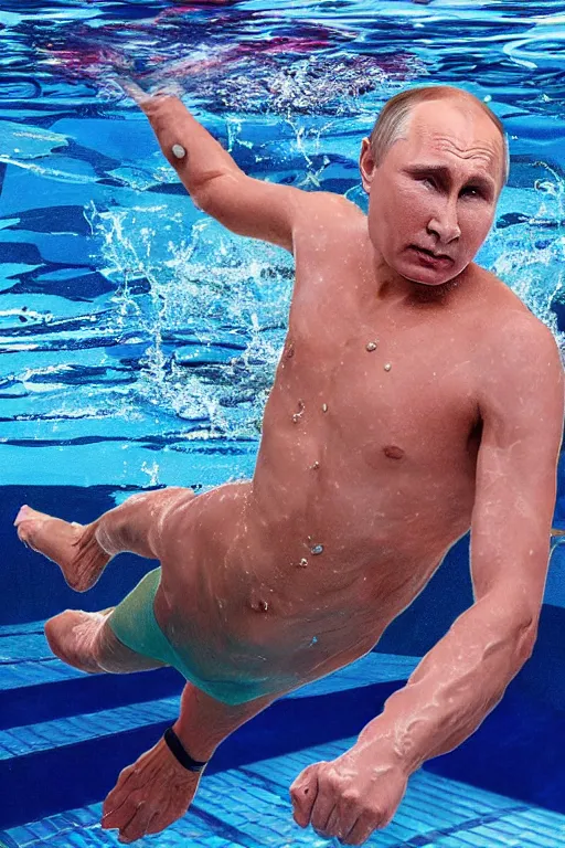 Prompt: Putin aquatic disco, hyper realistic photo, highly detailed