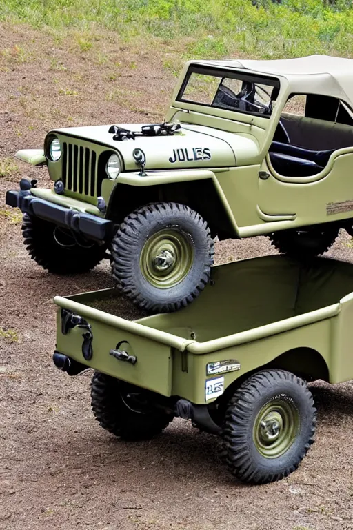 Image similar to A Jeep Willys with 3 levels