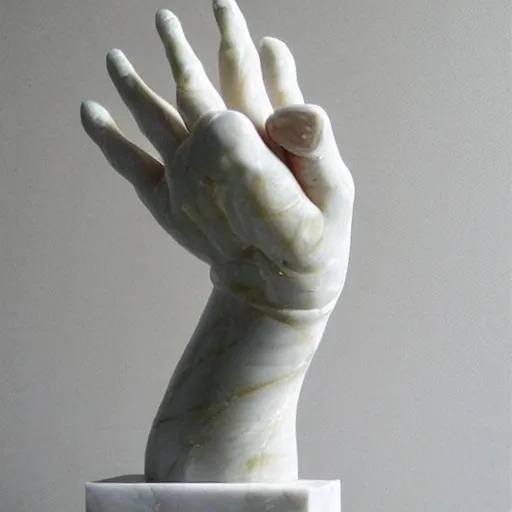 Image similar to marble sculpture of a hand